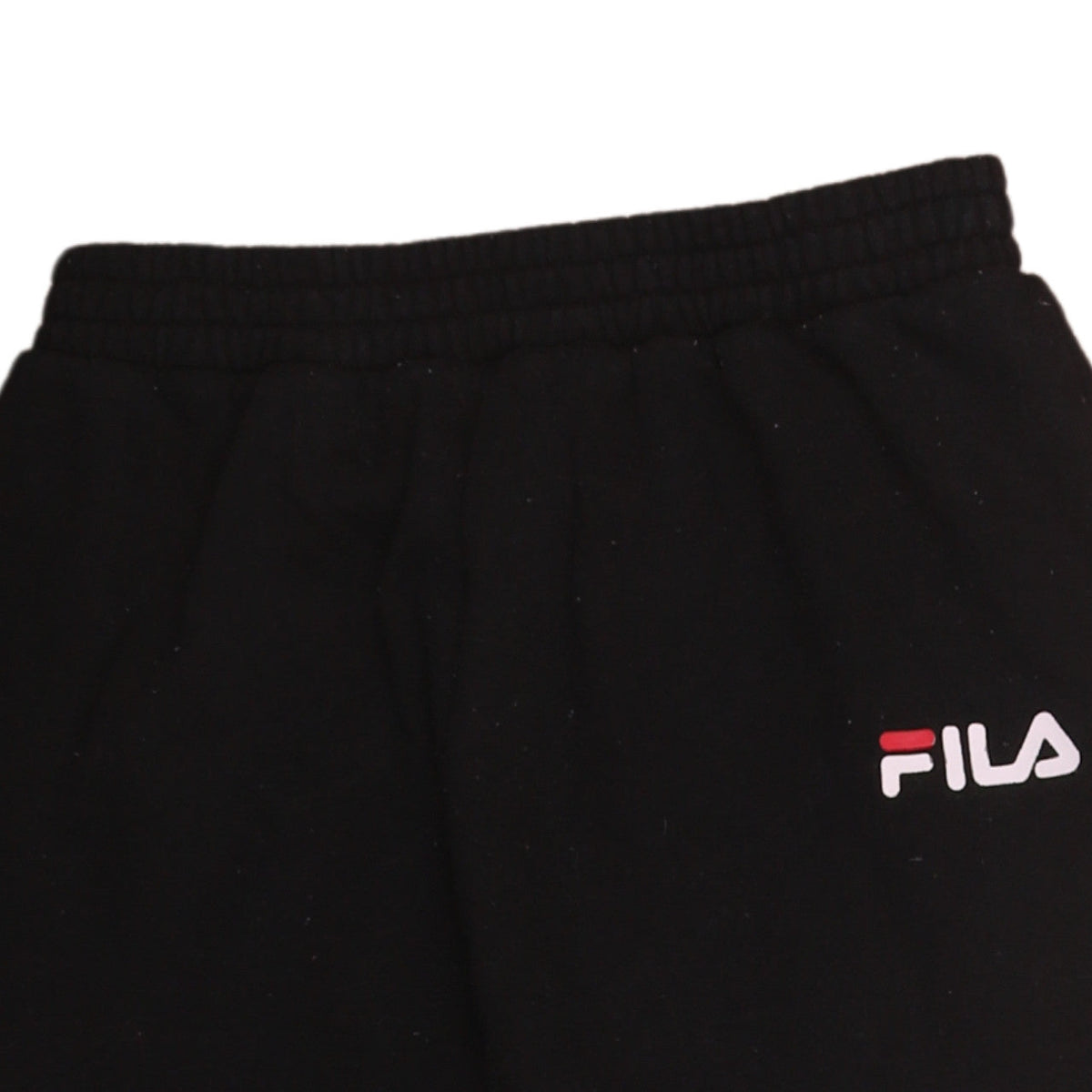 Brand and care label for Fila boys’ black jogger trousers 13-15 years fleece activewear pants