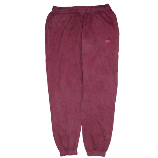 Nike Women’s Red Jogger Sweatpants L Fleece Elastic Waist Activewear