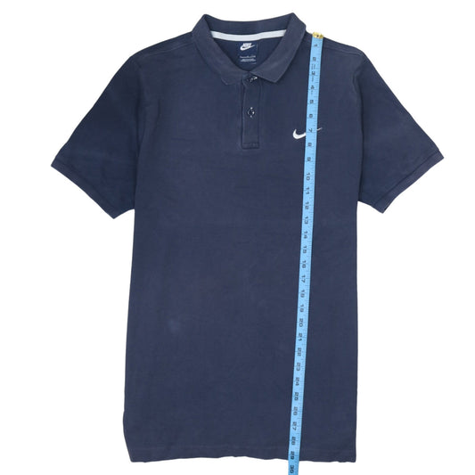 Nike Men's Blue Cotton Polo Shirt L Regular Fit Short Sleeve