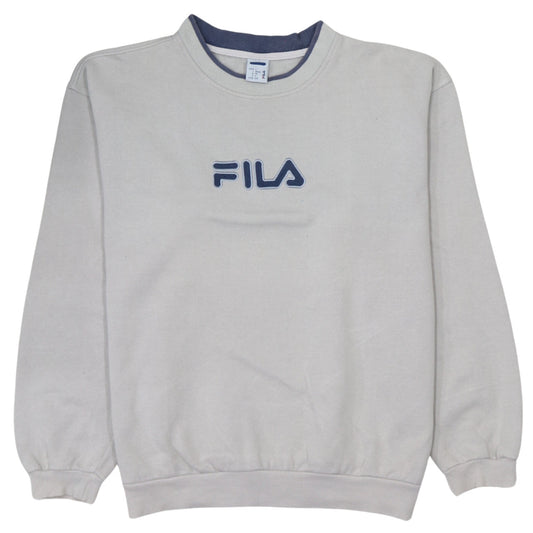 FILA Mens Beige Embroidered Logo Pullover Sweatshirt Size L