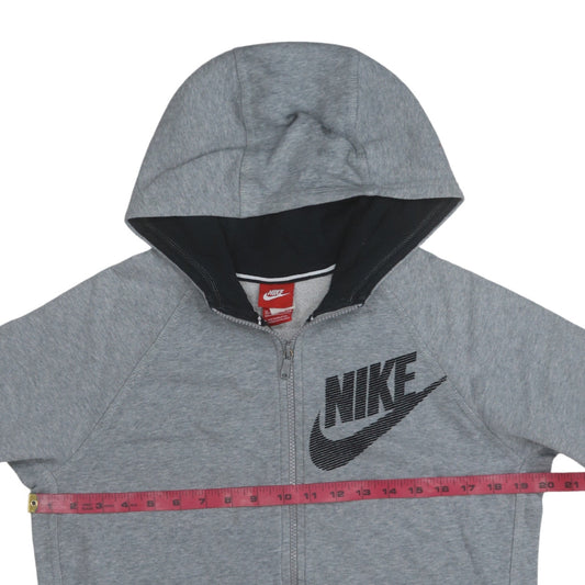 Nike Boys Grey Full Zip Hoodie XL 13-15 Years Cotton Blend Casual
