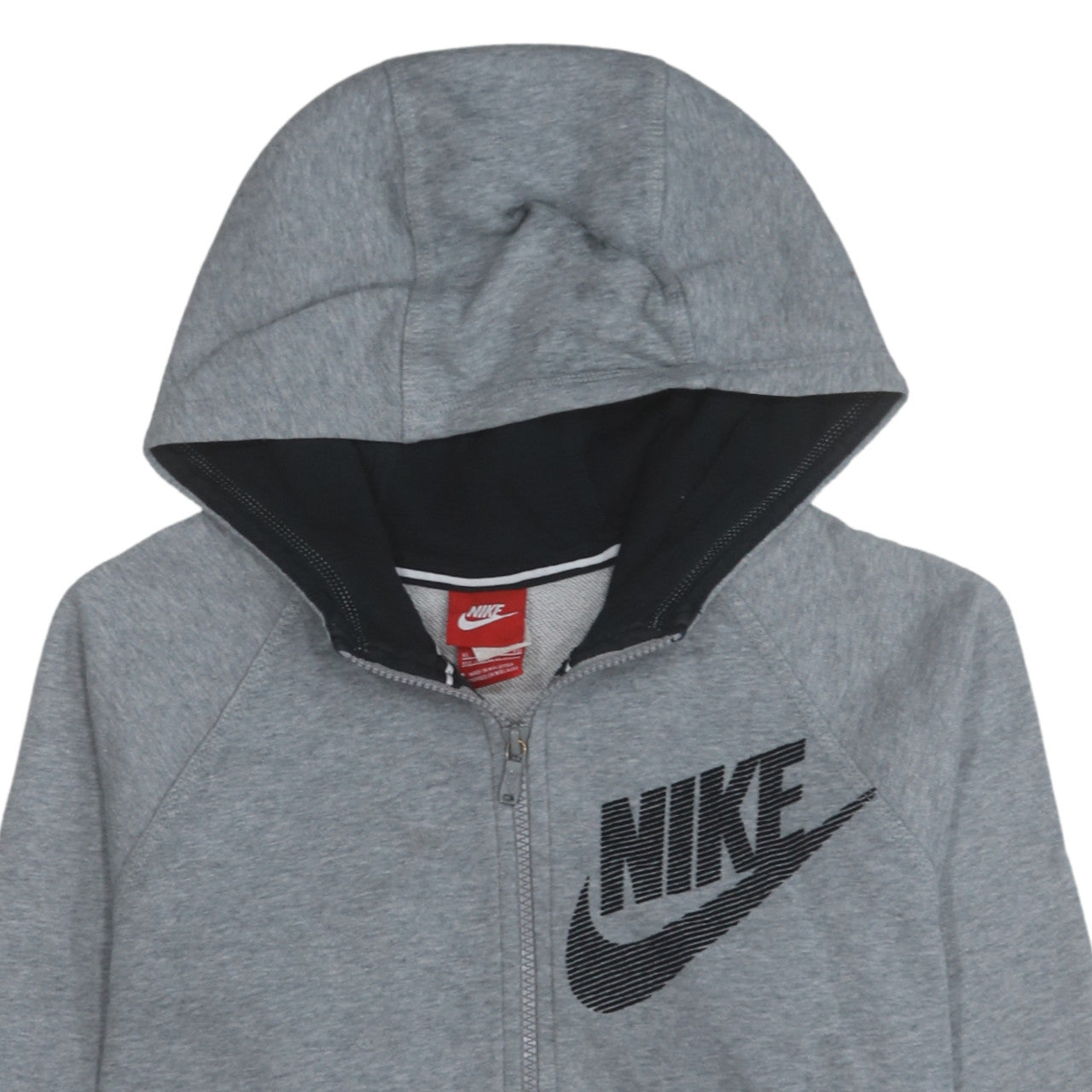 Nike Boys Grey Full Zip Hoodie XL 13-15 Years Cotton Blend Casual