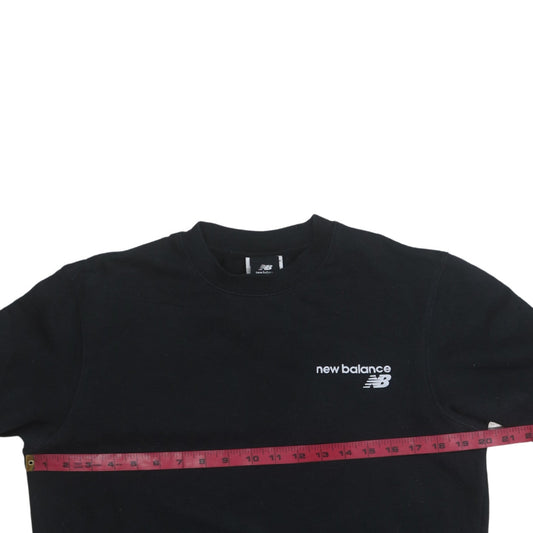New Balance Men's Black Crew Neck Sweatshirt Size S Fleece Pullover
