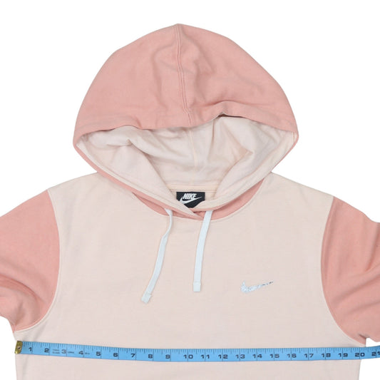 Nike Womens Pink & Beige Pullover Hoodie XS Cotton Blend