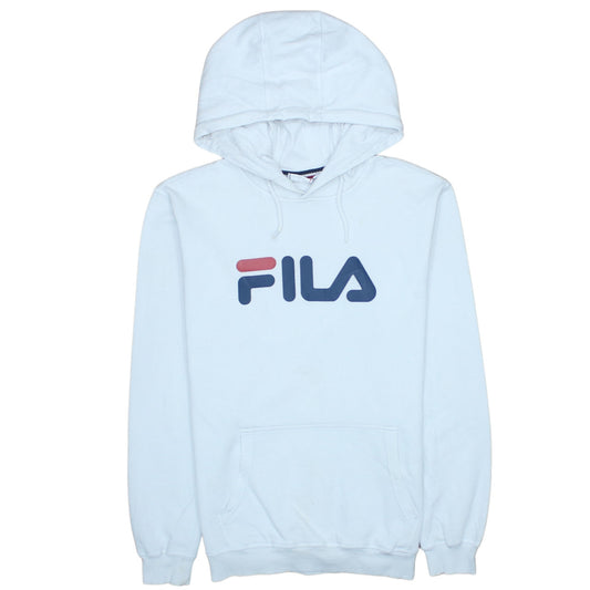 FILA Womens White Hoodie Small Pullover Logo Cotton Blend Casual
