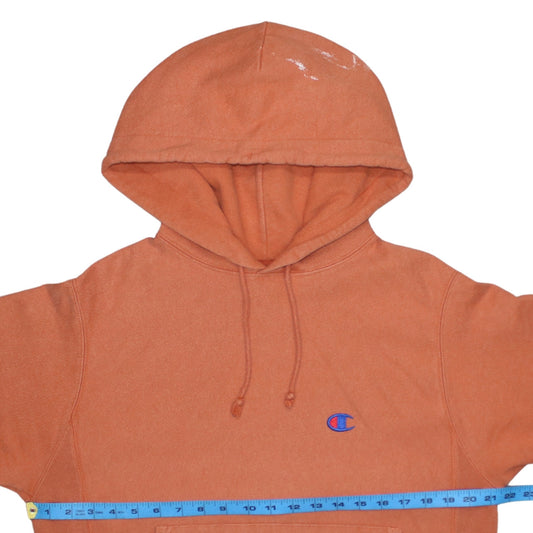 Champion Men's Orange Small Reverse Weave Pullover Hoodie