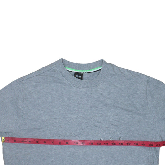 Hugo Boss Men's Grey Logo Crew Neck Sweatshirt Size L