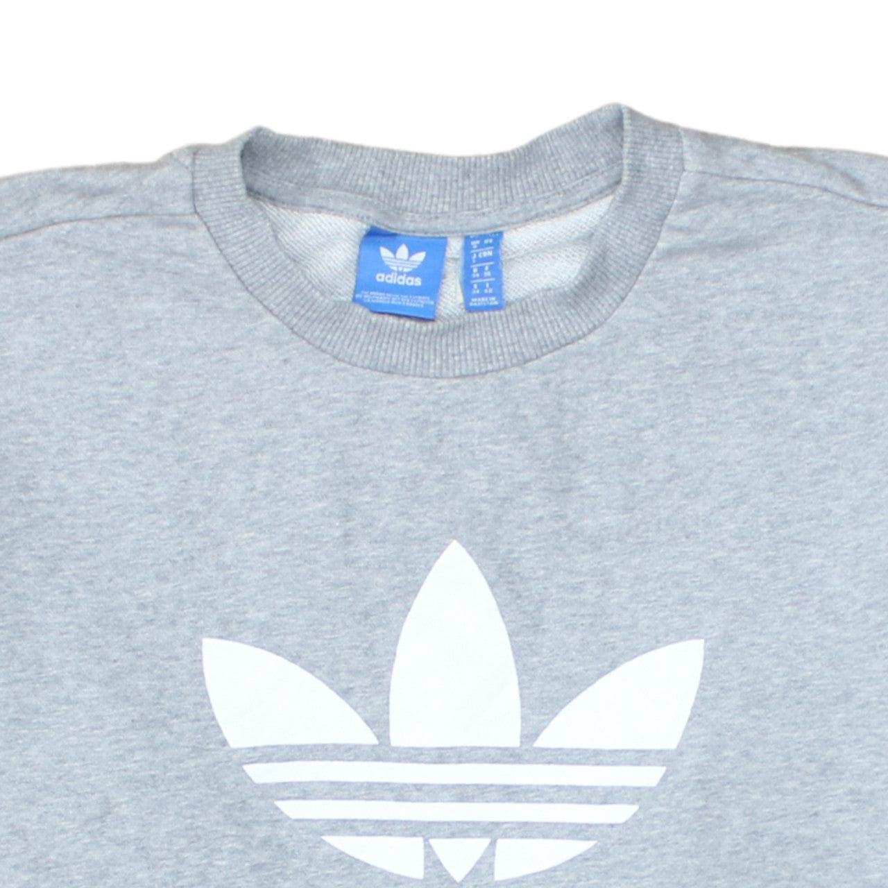 Additional view of Adidas Women's Grey & Blue Crew Neck Sweatshirt, size 8, Classic Logo