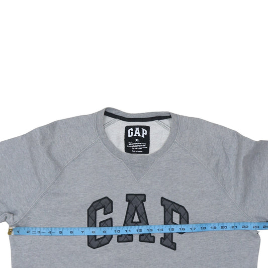 GAP Men's Grey XL Pullover Sweatshirt with Quilted Logo