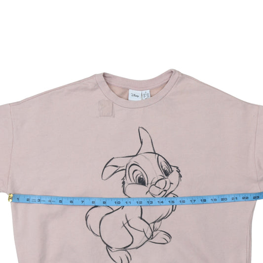 Disney Women Pink Thumper Sweatshirt Medium Bambi Graphic Pullover