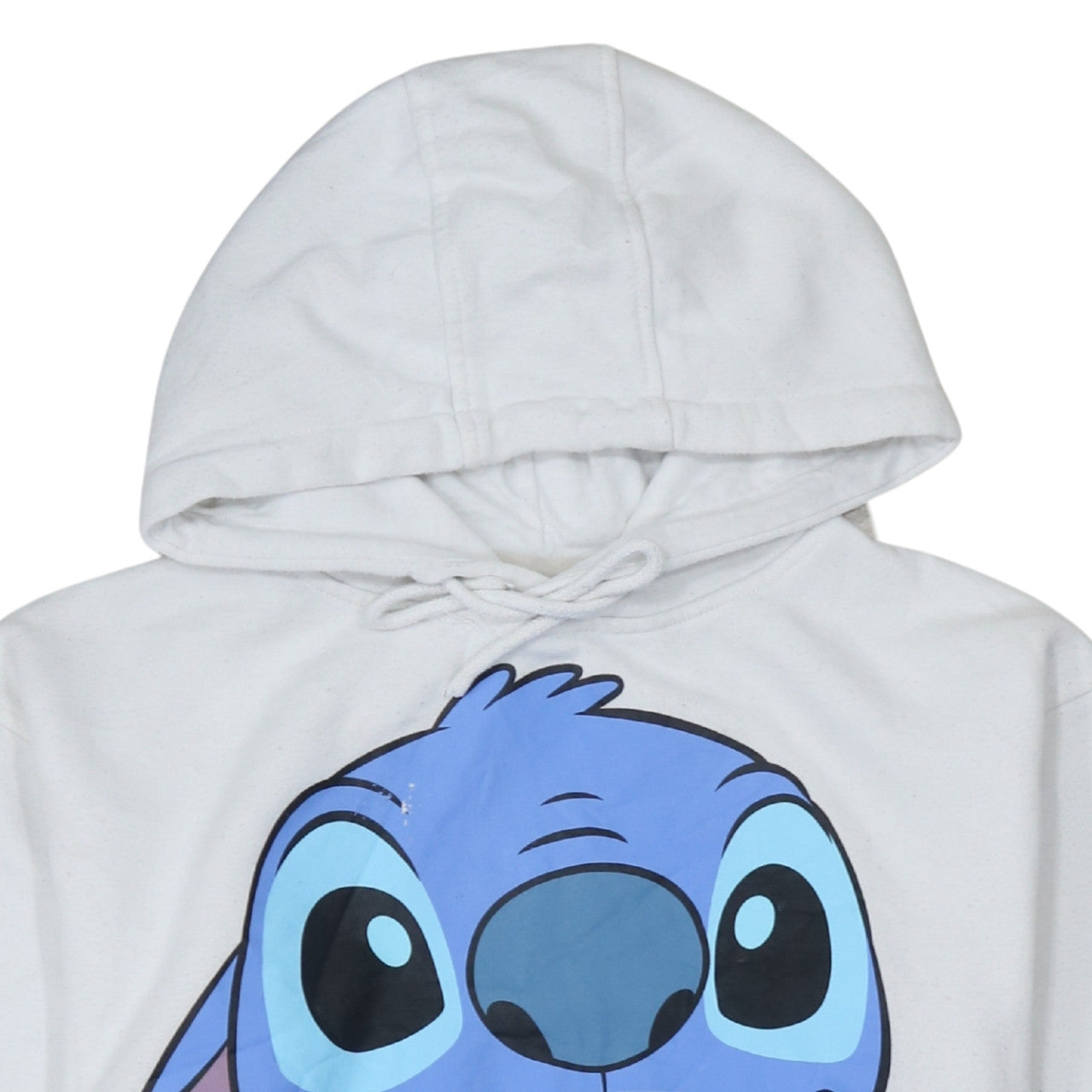 Disney Primark Women White Stitch Hoodie Size S 10/12 Pullover Cotton