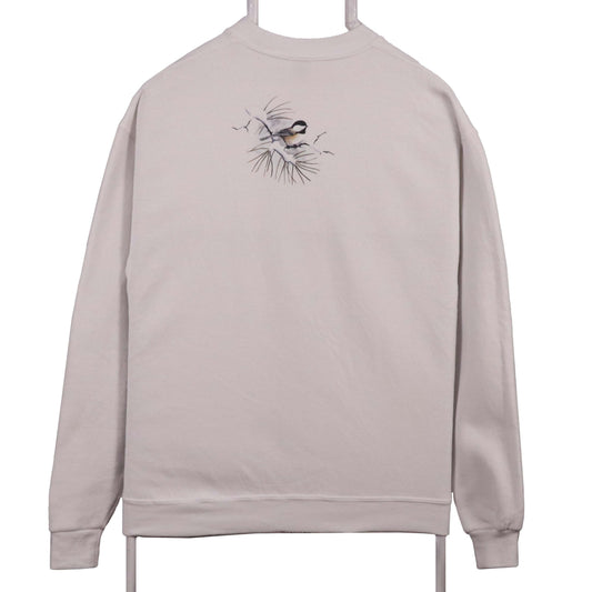 Jerzees Womens Beige Bird Print Pullover Sweatshirt M
