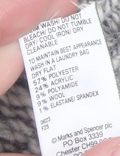 Marks and Spencer Mens Grey Chunky Knit Crew Neck Pullover Jumper Size L