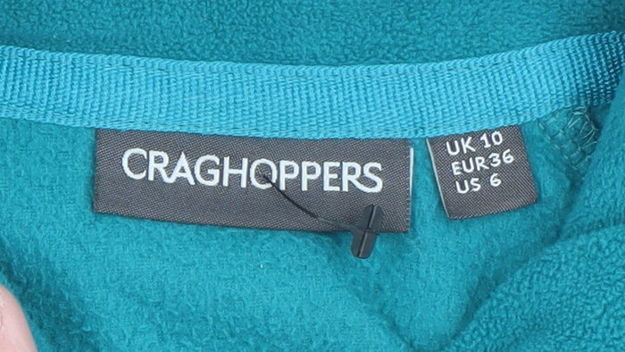 Craghoppers Women Teal Fleece Pullover Sweatshirt UK 10 1/2 Zip Lightweight