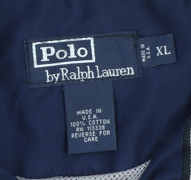Ralph Lauren Men's Blue XL Cotton Windbreaker Jacket