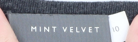 Mint Velvet Women Grey Size 10 Asymmetric Knit Dress