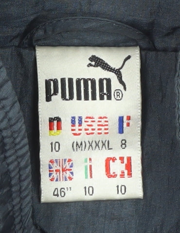 Puma Mens Blue 3XL Windbreaker Jacket with Logo Zip Pockets