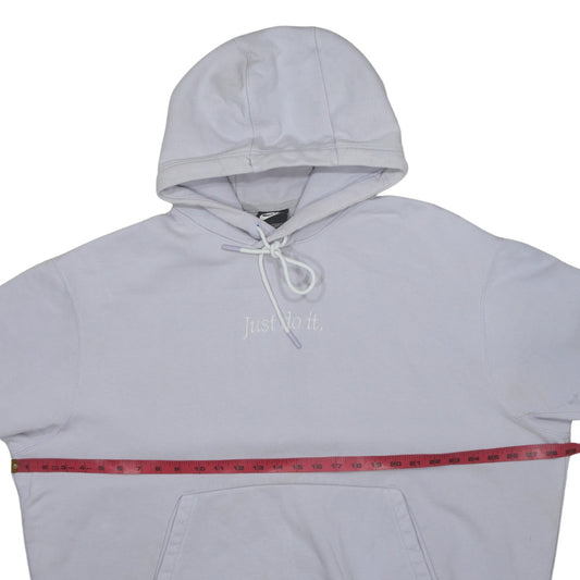 Nike Women’s Lilac Hoodie XXL Pullover ‘Just Do It’ Embroidered Cotton Blend