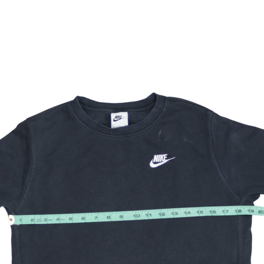 Nike Boys Black XL Crew Neck Fleece Pullover Sweatshirt with Logo