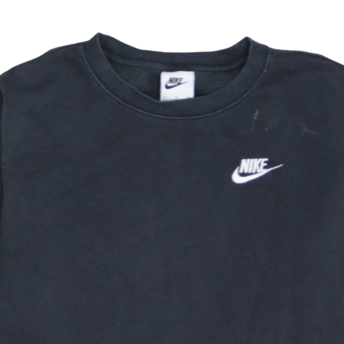 Additional view of Nike boys’ black xl crew neck fleece pullover sweatshirt with logo