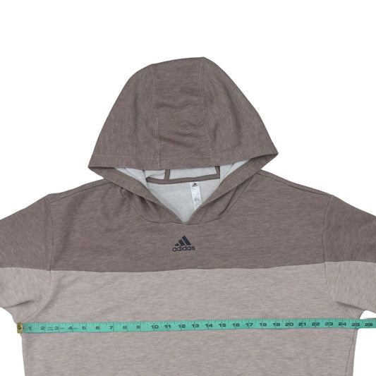 Adidas Men Beige Pullover Hoodie L Regular Fit Sports Style