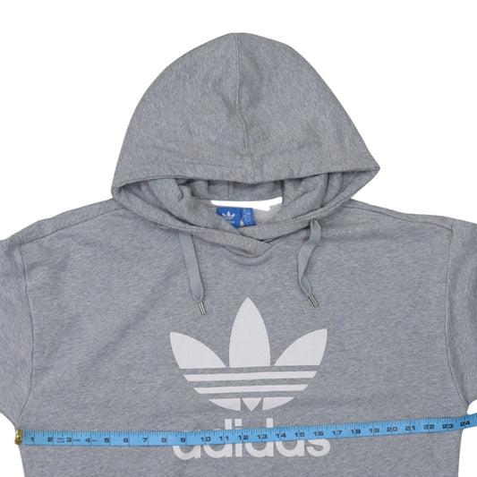 Adidas Mens Grey Pullover Hoodie L Regular Fit Graphic Hoodie