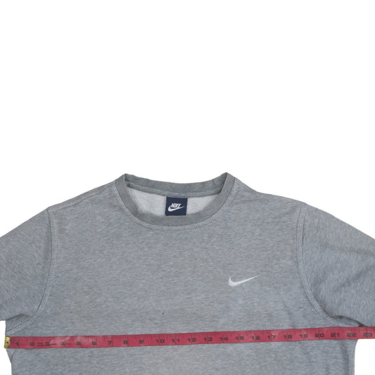 Nike Men's Grey Crew Neck Sweatshirt L Long Cotton Blend