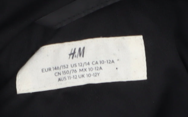 Additional view of H&M girls’ black faux fur hooded jacket 11-12 years lined animal ears