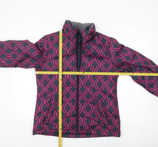 Lands' End Women's Blue Pink Geometric Puffer Jacket Size S