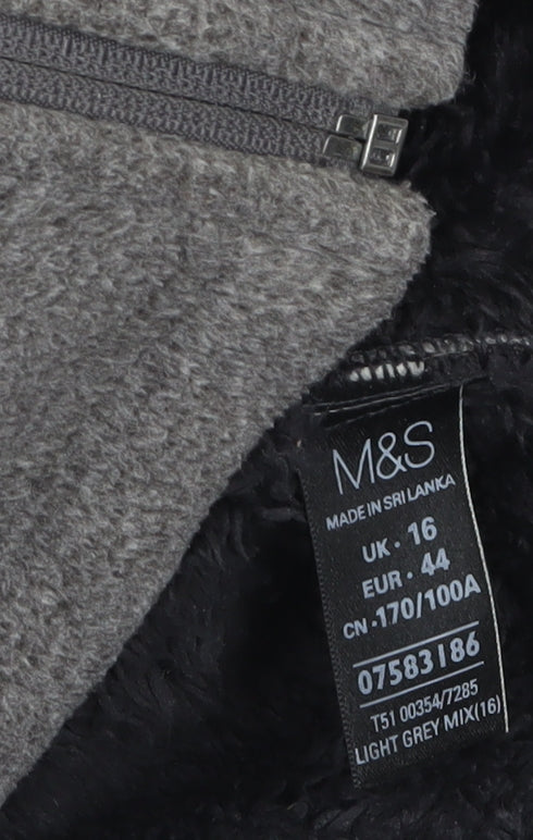 Marks and Spencer Women’s Grey Fleece Full Zip Jacket Size 16