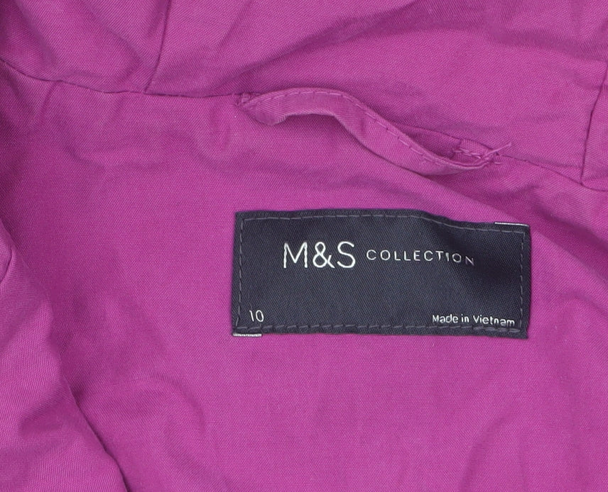 Marks and Spencer Women's Pink Hooded Parka Jacket Size 10