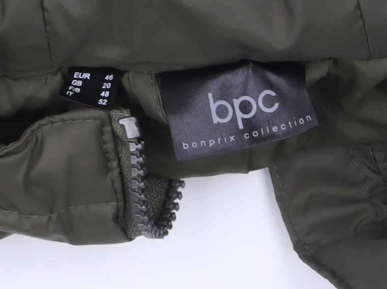 bonprix Collection Women's Green Size 20 Hooded Puffer Jacket