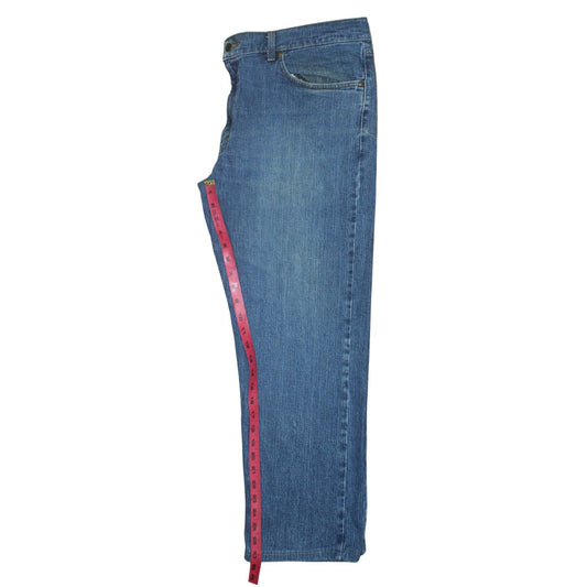 Lee Men's Blue Regular Fit Straight Leg Denim Jeans 40W 30L