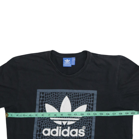 Adidas Mens Black Graphic Logo Sports T-Shirt Size L