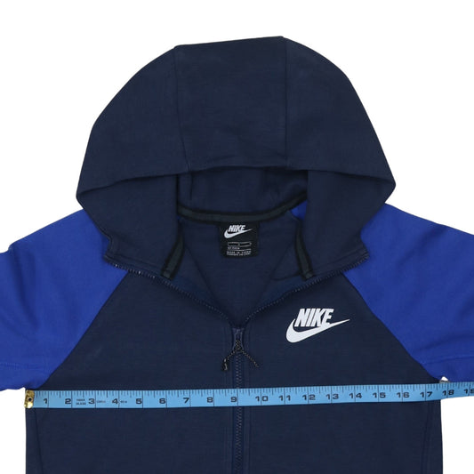 Nike Boys Blue Full Zip Hoodie L 147-158cm Colourblock Sweatshirt