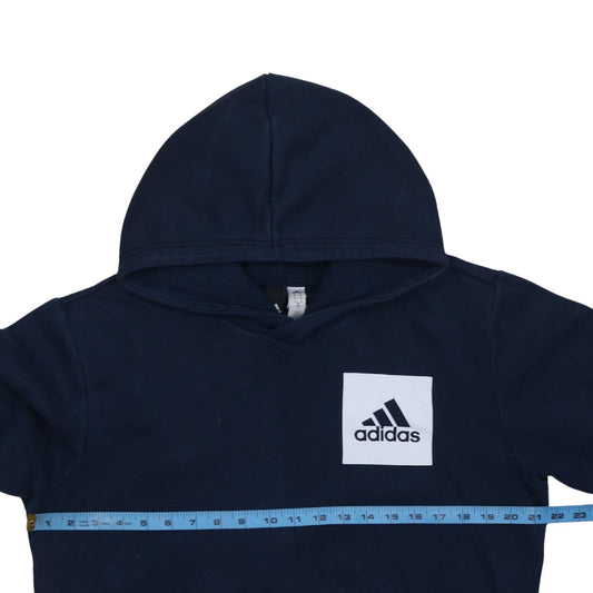Adidas Men's Blue Pullover Hoodie Medium Regular Fit Fleece Sweatshirt