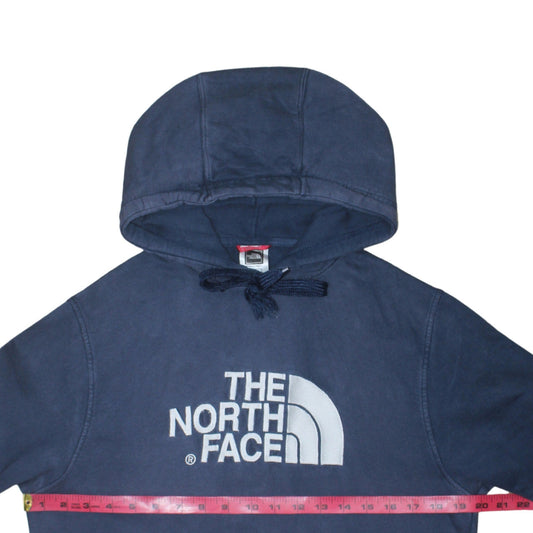 The North Face Mens Blue Pullover Hoodie Small Logo Sweatshirt