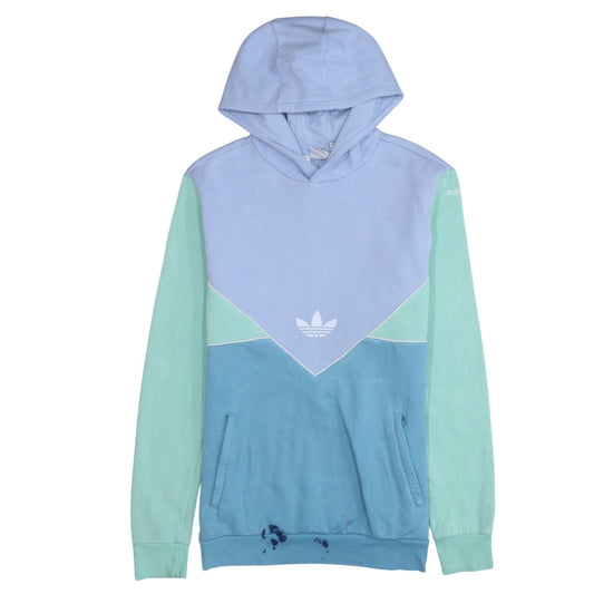 adidas Girls Blue Colourblock Pullover Hoodie Size 15-16 Years