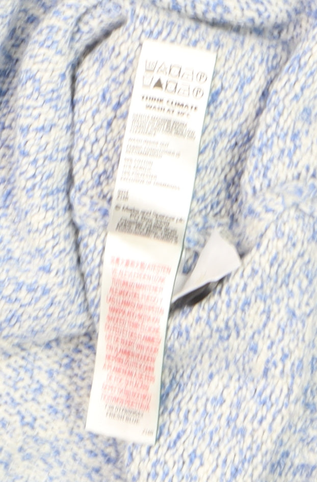 Marks and Spencer Women Blue Knit Button Cardigan M Classic Fit