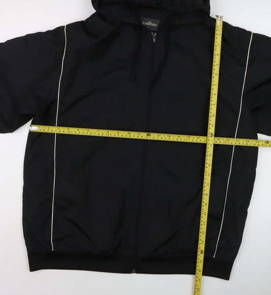 St. John's Bay Men's Black M Windbreaker Hooded Jacket