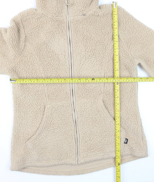 Skechers Women Beige Fleece Full Zip Hoodie Size S