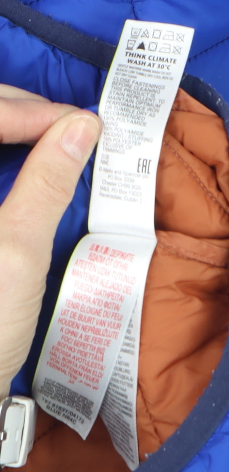 Additional view of Marks & Spencer boys’ blue hooded puffer jacket 12-13 years winter casual