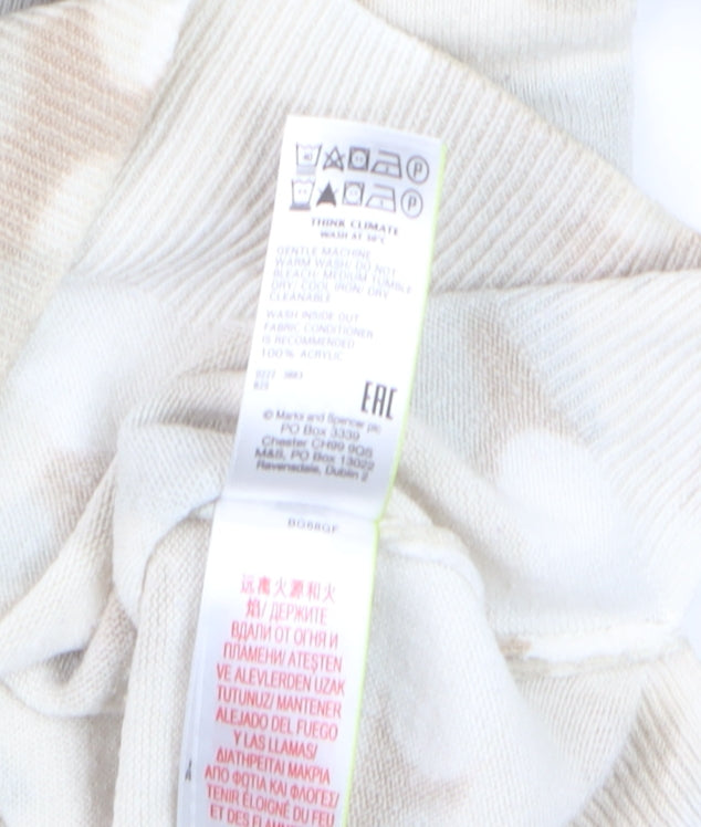 Marks and Spencer Women Beige Camouflage Jumper Size 12