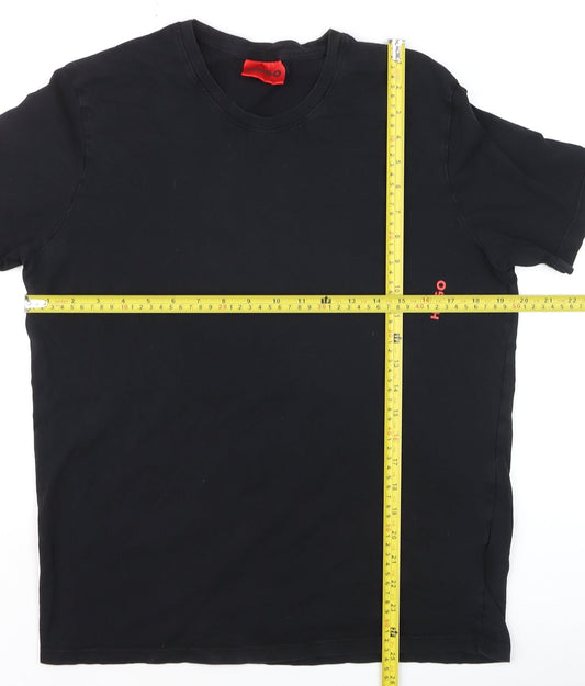 Hugo Boss Men's Black Crew Neck Cotton Logo T-Shirt Size M