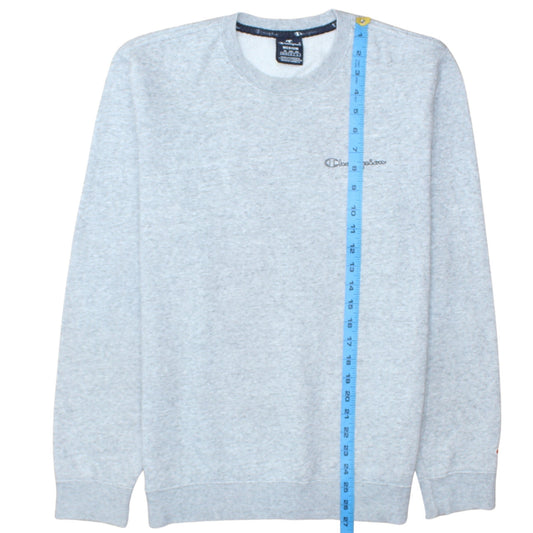 Champion Men's Grey Logo Crew Neck Fleece Sweatshirt Size M