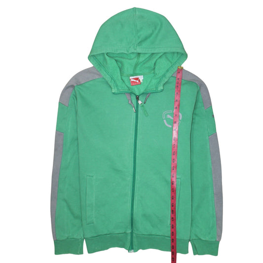 Puma Men's Green Full Zip Hoodie Size M Sports Fleece