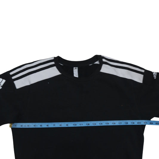 adidas Men's Black Small Pullover Sweatshirt Crew Neck Logo