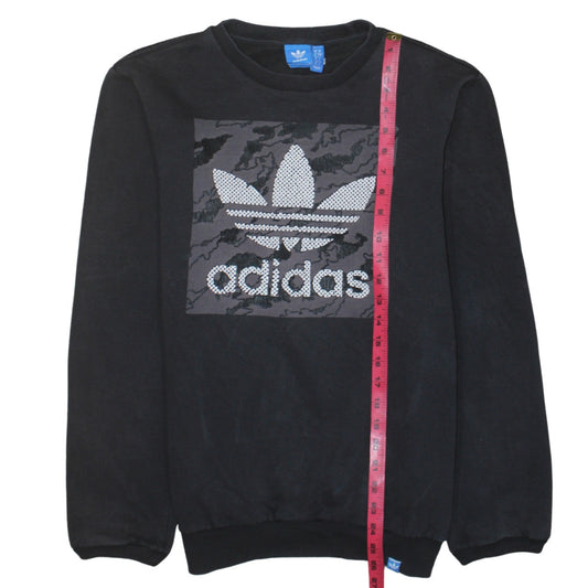 Adidas Men's Black Sequin Logo Pullover Sweatshirt Size S