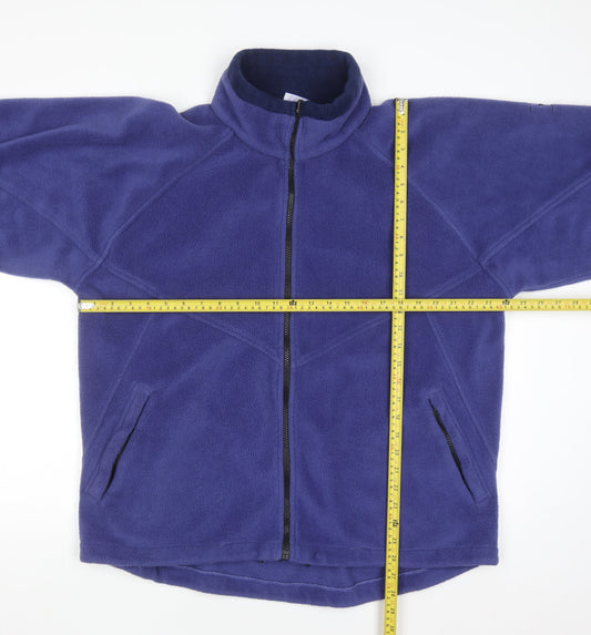 B-Casual Men Blue Full Zip Fleece Sweatshirt Size L