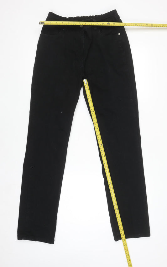 Anthology Women’s Black Denim Straight Leg Trousers Size 12